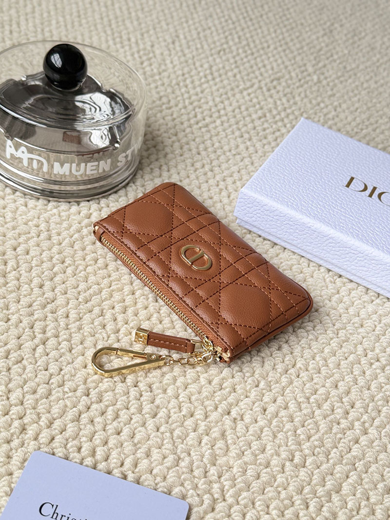 N品 DIOR ディオール財布コピー Dior Caro Myrte ジップ キーケース S5158UWHC_M53U ブラウン カーフスキン ゴールド金具 激安優良店 - 画像 (5)