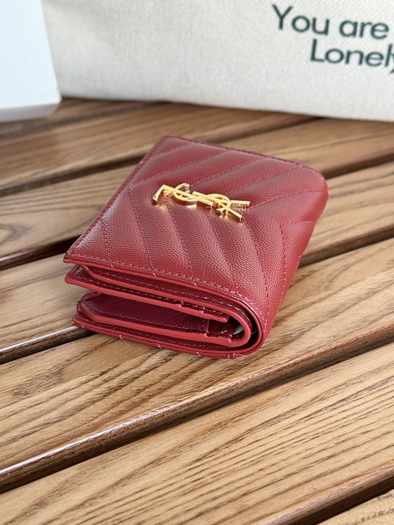 最高級サンローランスーパーコピー サンローラン 財布 ミニ モノグラム ウォレット ROUGE MERLOT 668290BOWA16592 牛革 ゴールド金具 - 画像 (7)