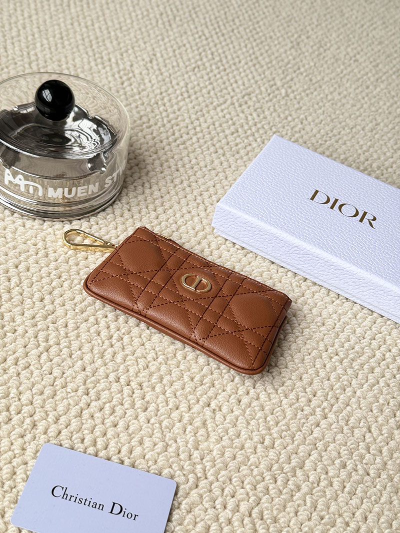 N品 DIOR ディオール財布コピー Dior Caro Myrte ジップ キーケース S5158UWHC_M53U ブラウン カーフスキン ゴールド金具 激安優良店 - 画像 (4)