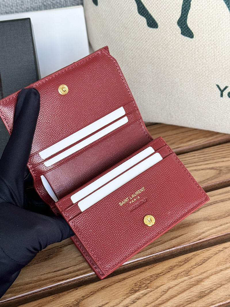最高級サンローランスーパーコピー サンローラン 財布 ミニ モノグラム ウォレット ROUGE MERLOT 668290BOWA16592 牛革 ゴールド金具 - 画像 (5)