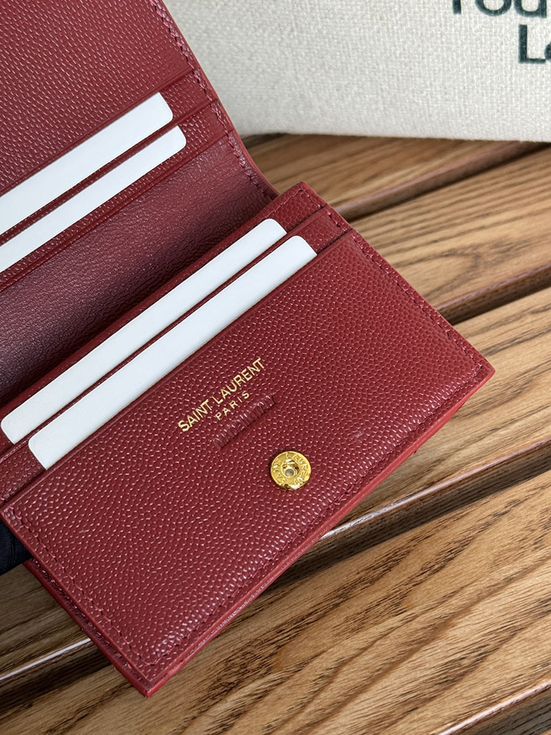 最高級サンローランスーパーコピー サンローラン 財布 ミニ モノグラム ウォレット ROUGE MERLOT 668290BOWA16592 牛革 ゴールド金具 - 画像 (4)