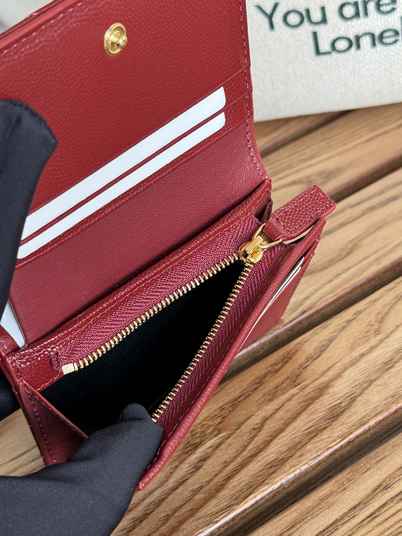 最高級サンローランスーパーコピー サンローラン 財布 ミニ モノグラム ウォレット ROUGE MERLOT 668290BOWA16592 牛革 ゴールド金具 - 画像 (3)