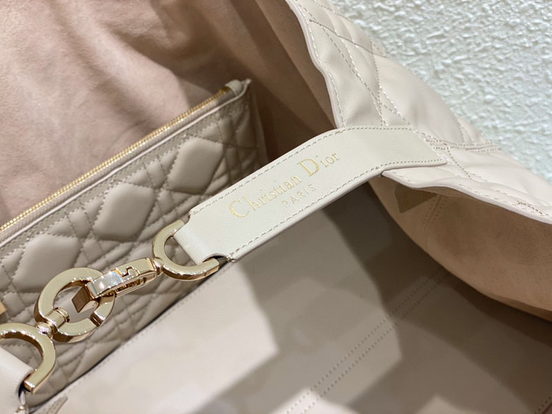 超N品 ディオールバッグコピー Dior Toujours バッグ ラージ M2820OSHJ_M51U パウダーベージュ カーフスキン ゴールド金具 - 画像 (3)