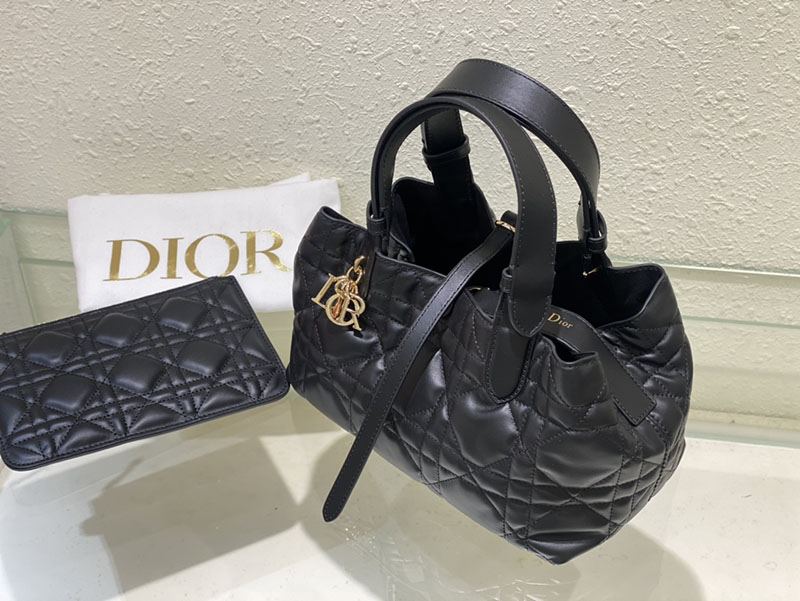 超N品 ディオールバッグコピー Dior Toujours バッグ スモール M2822OSHJ_M900 黒 ブラック カーフスキン ゴールド金具 - 画像 (7)