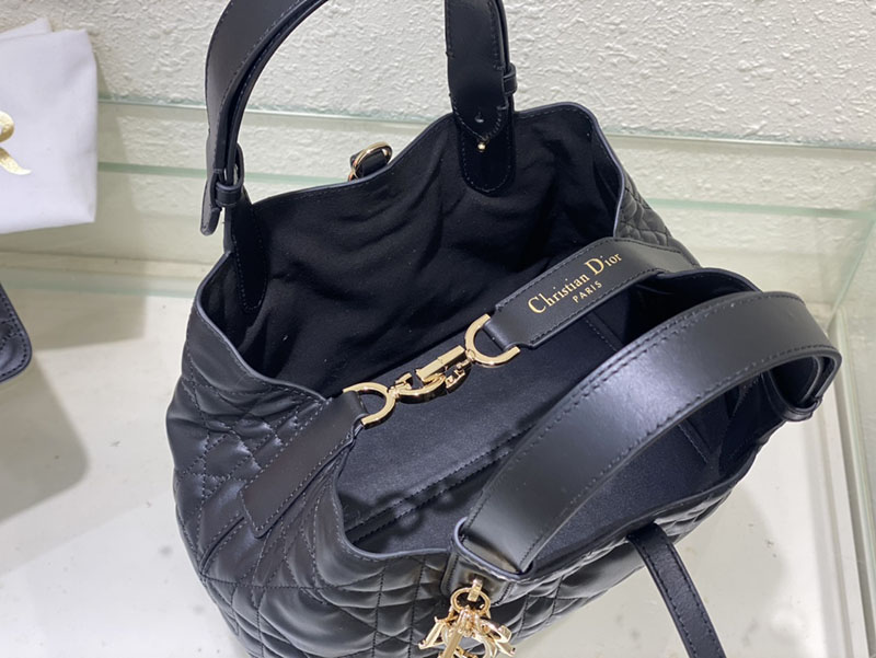 超N品 ディオールバッグコピー Dior Toujours バッグ スモール M2822OSHJ_M900 黒 ブラック カーフスキン ゴールド金具 - 画像 (4)