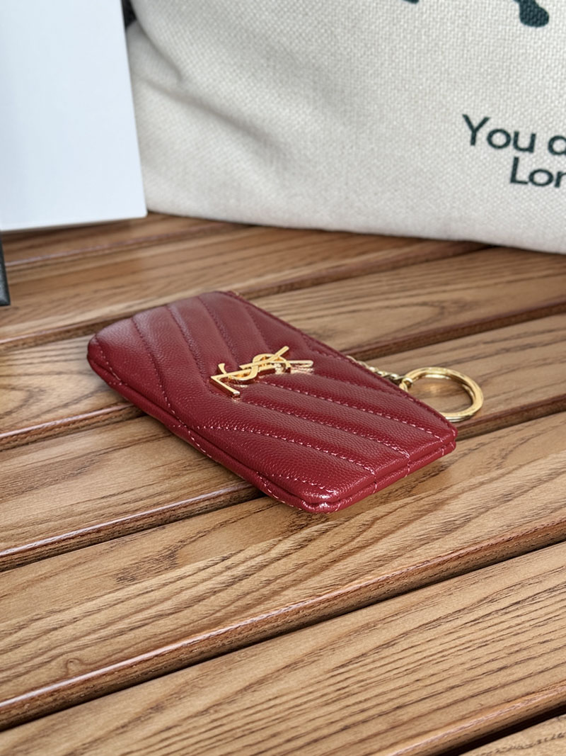 最高級サンローランスーパーコピー サンローラン 小物入れ モノグラム・サンローラン キーポーチ ROUGE MERLOT 438386CWU016592 牛革 ゴールド金具 - 画像 (7)