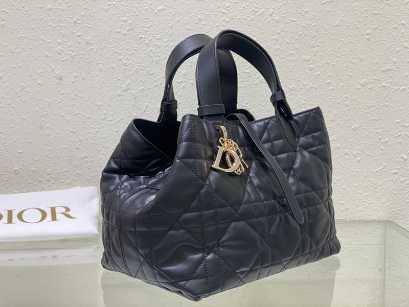 超N品 ディオールバッグコピー Dior Toujours バッグ ミディアム M2821OSHJ_M900 黒 ブラック カーフスキン ゴールド金具 - 画像 (7)
