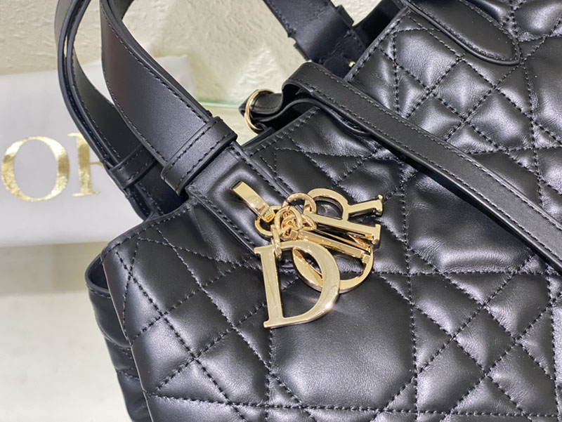 超N品 ディオールバッグコピー Dior Toujours バッグ ミディアム M2821OSHJ_M900 黒 ブラック カーフスキン ゴールド金具 - 画像 (5)