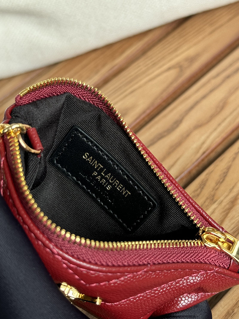 最高級サンローランスーパーコピー サンローラン 小物入れ モノグラム・サンローラン キーポーチ ROUGE MERLOT 438386CWU016592 牛革 ゴールド金具 - 画像 (2)
