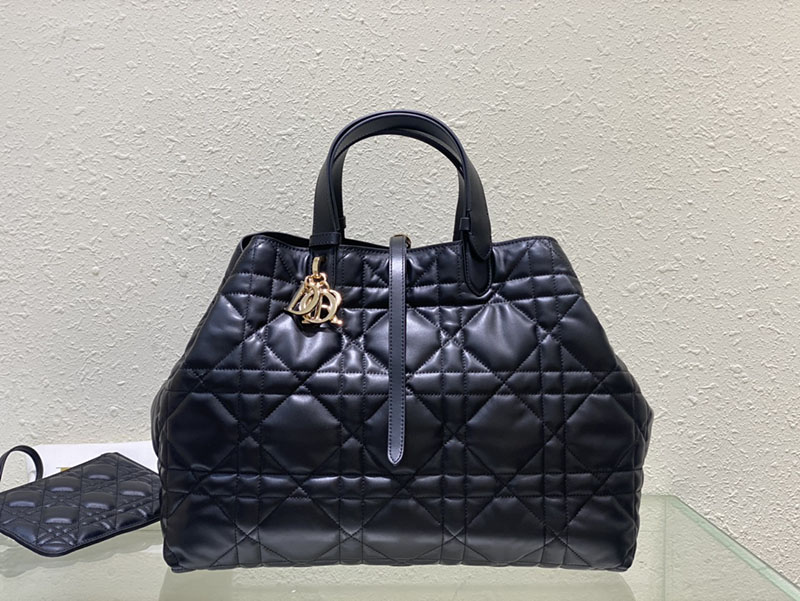 超N品 ディオールバッグコピー Dior Toujours バッグ ラージ M2820OSHJ_M900 黒 ブラック カーフスキン ゴールド金具 - 画像 (9)