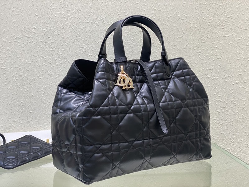 超N品 ディオールバッグコピー Dior Toujours バッグ ラージ M2820OSHJ_M900 黒 ブラック カーフスキン ゴールド金具 - 画像 (8)