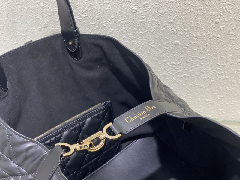 超N品 ディオールバッグコピー Dior Toujours バッグ ラージ M2820OSHJ_M900 黒 ブラック カーフスキン ゴールド金具 - 画像 (4)