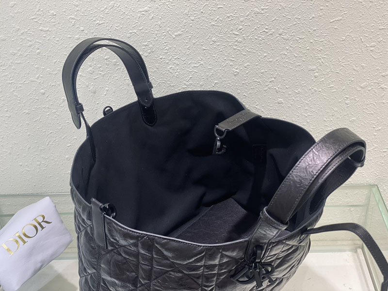 超N品 ディオールバッグコピー Dior Toujours バッグ ラージ M2820SNIO_M900 黒 ブラック カーフスキン ブラック金具 - 画像 (3)