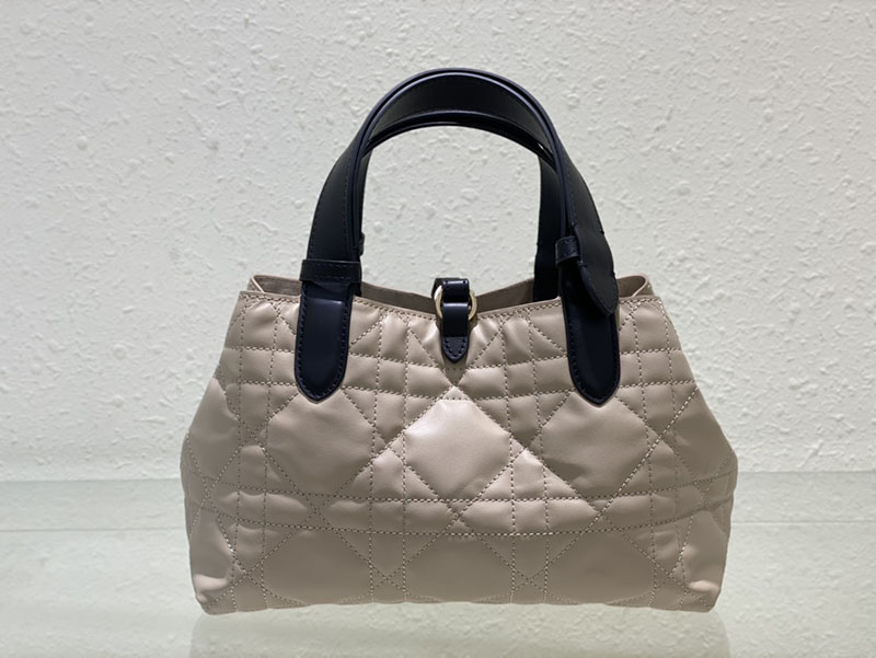 超N品 ディオールバッグコピー Dior Toujours バッグ スモール M2822OSIY_M963 黒 ブラックxパウダーベージュ カーフスキン ゴールド金具 - 画像 (6)