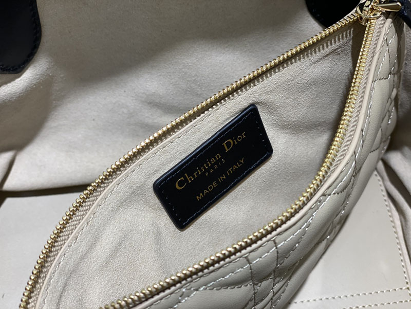 超N品 ディオールバッグコピー Dior Toujours バッグ スモール M2822OSIY_M963 黒 ブラックxパウダーベージュ カーフスキン ゴールド金具 - 画像 (2)