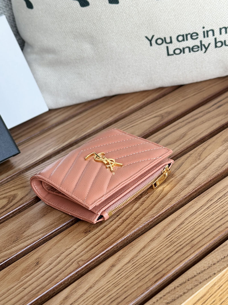 最高級サンローランスーパーコピー レディース サンローラン 財布 モノグラム バイフォールドウォレット PALE PINK 575879BOW016920 カーフスキン ゴールド金具 - 画像 (8)