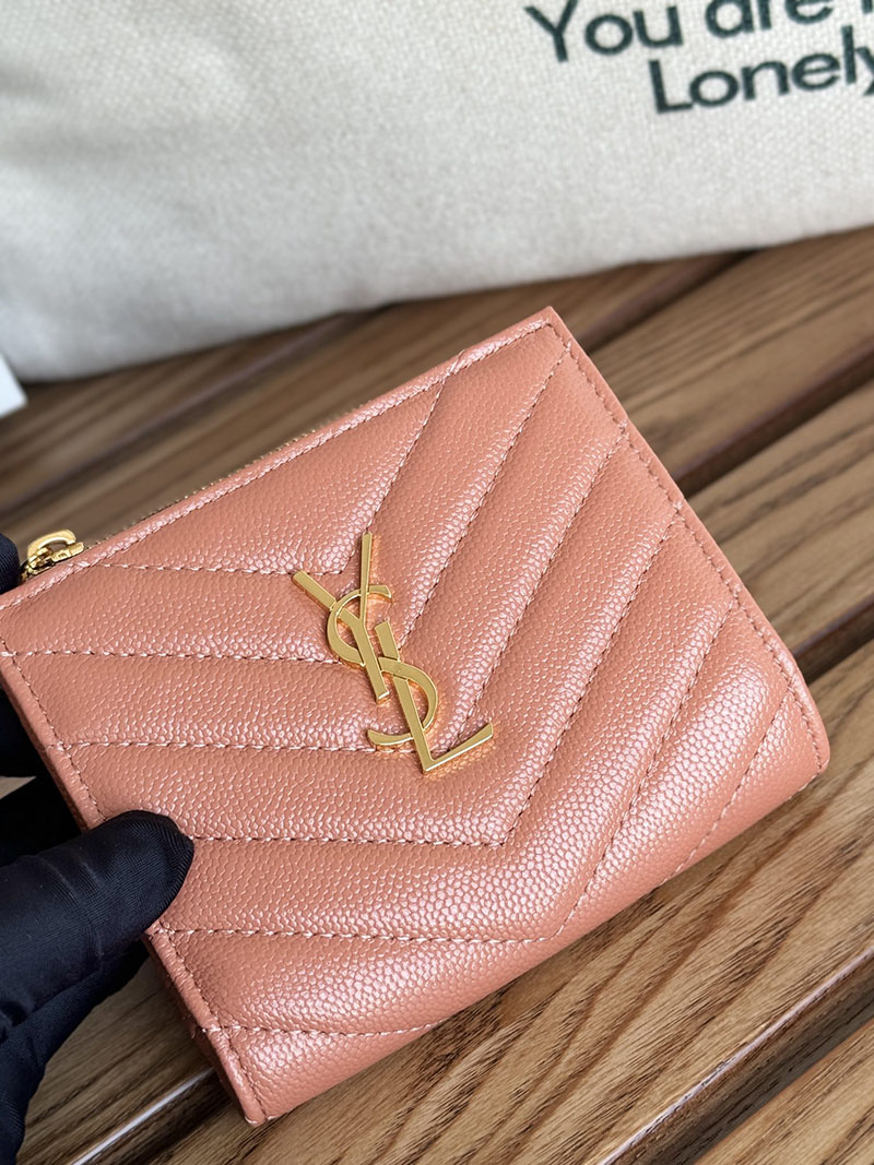 最高級サンローランスーパーコピー レディース サンローラン 財布 モノグラム バイフォールドウォレット PALE PINK 575879BOW016920 カーフスキン ゴールド金具 - 画像 (6)