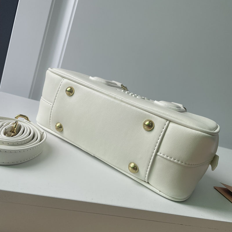 N品 MiuMiu ミュウミュウ アルカディ レザー バッグ 5BB142_2F8K_F0009_V_OOO ホワイト ゴールド金具 激安優良店 - 画像 (5)