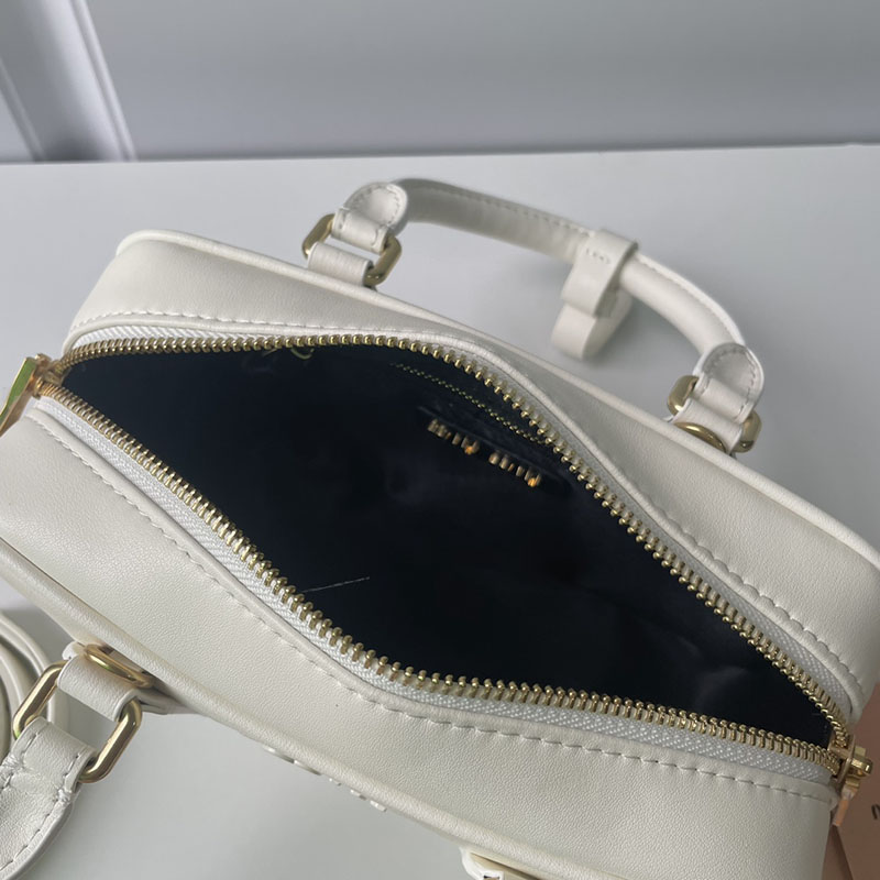 N品 MiuMiu ミュウミュウ アルカディ レザー バッグ 5BB142_2F8K_F0009_V_OOO ホワイト ゴールド金具 激安優良店 - 画像 (3)