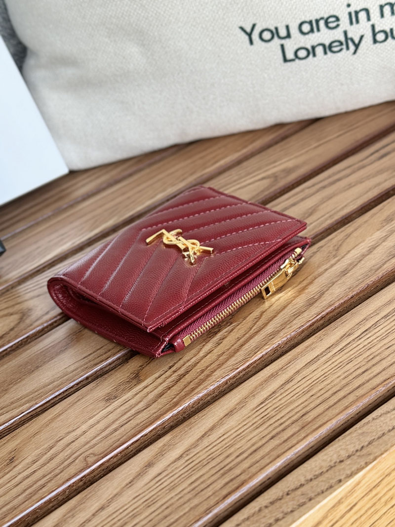 最高級サンローランスーパーコピー レディース サンローラン 財布 モノグラム バイフォールドウォレット ROUGE MERLOT 575879BOW016592 カーフスキン ゴールド金具 - 画像 (8)