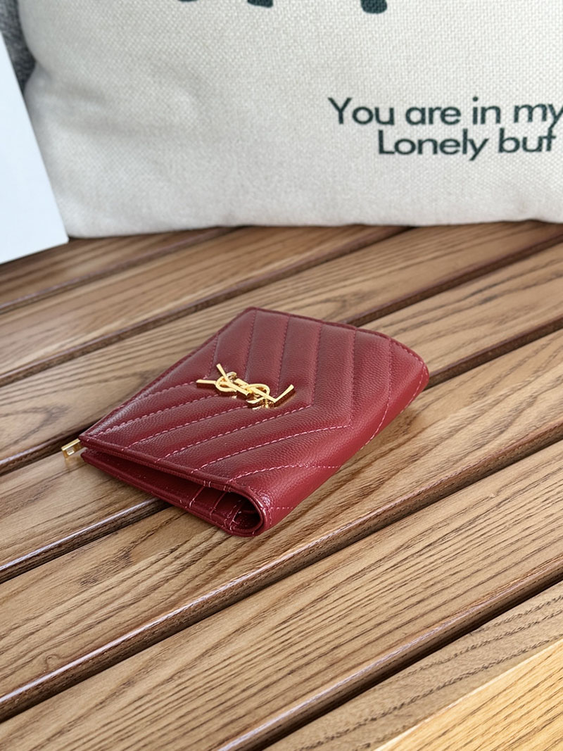 最高級サンローランスーパーコピー レディース サンローラン 財布 モノグラム バイフォールドウォレット ROUGE MERLOT 575879BOW016592 カーフスキン ゴールド金具 - 画像 (7)