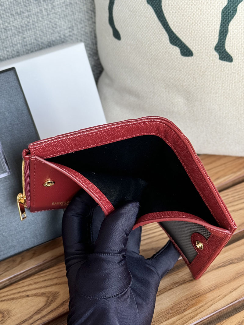 最高級サンローランスーパーコピー レディース サンローラン 財布 モノグラム バイフォールドウォレット ROUGE MERLOT 575879BOW016592 カーフスキン ゴールド金具 - 画像 (3)