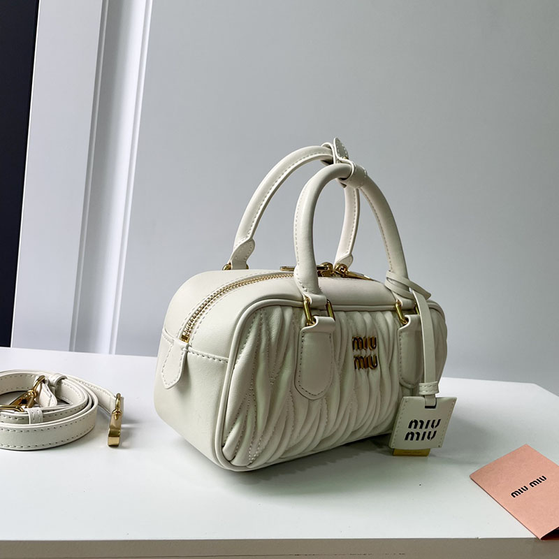 N品 MiuMiu ミュウミュウ アルカディ マテラッセレザー バッグ 5BB142_N88_F0009_V_OON ホワイト ゴールド金具 激安優良店 - 画像 (7)