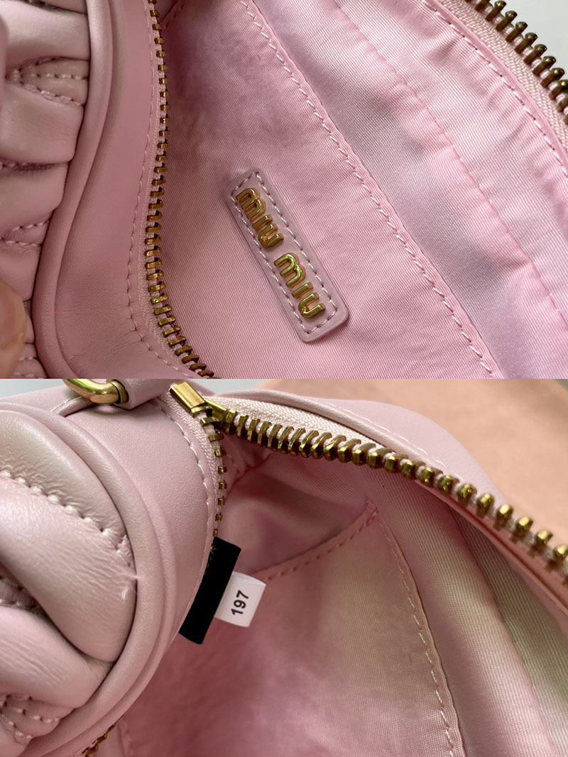 N品 MiuMiu ミュウミュウ アルカディ マテラッセレザー バッグ 5BB123_N88_F0E18_V_YON ピンク ゴールド金具 激安優良店 - 画像 (2)