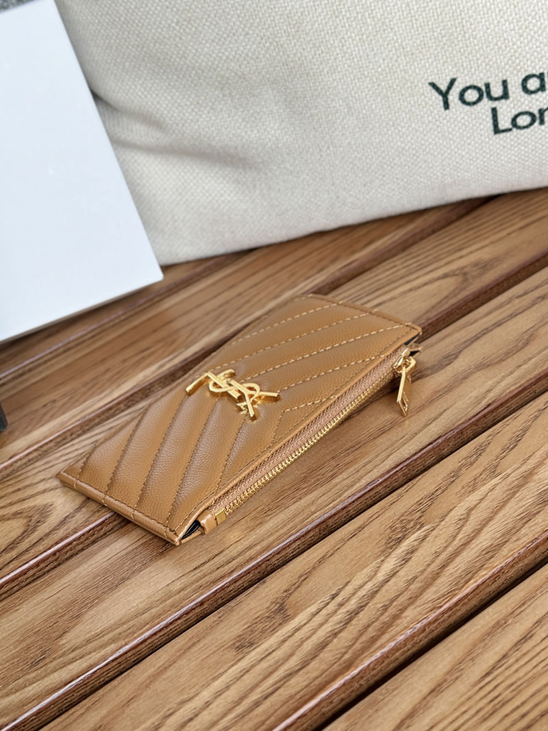 最高級サンローランスーパーコピー YSL モノグラム フラグメント ジップカードケース レディース DARK NATURAL 607915BOW012516 カーフスキンレザー ゴールド金具 - 画像 (8)