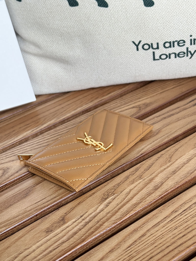 最高級サンローランスーパーコピー YSL モノグラム フラグメント ジップカードケース レディース DARK NATURAL 607915BOW012516 カーフスキンレザー ゴールド金具 - 画像 (7)
