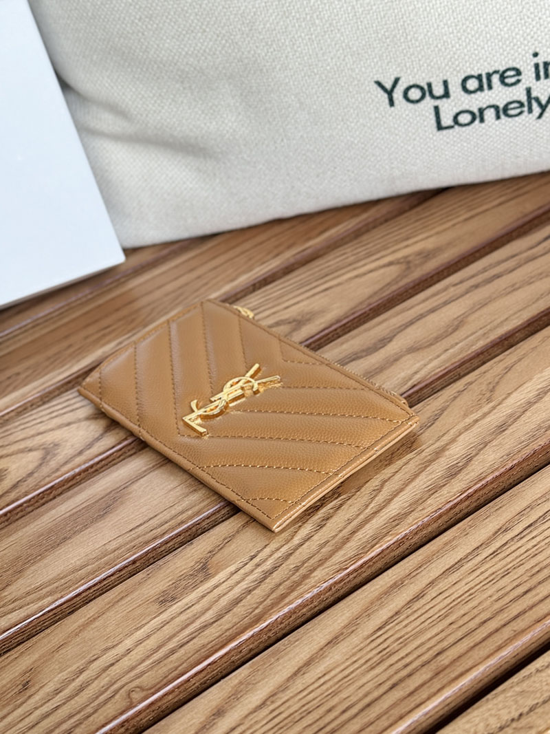 最高級サンローランスーパーコピー YSL モノグラム フラグメント ジップカードケース レディース DARK NATURAL 607915BOW012516 カーフスキンレザー ゴールド金具 - 画像 (6)