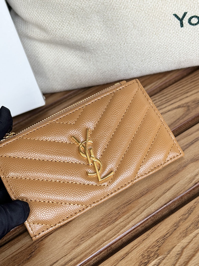 最高級サンローランスーパーコピー YSL モノグラム フラグメント ジップカードケース レディース DARK NATURAL 607915BOW012516 カーフスキンレザー ゴールド金具 - 画像 (5)