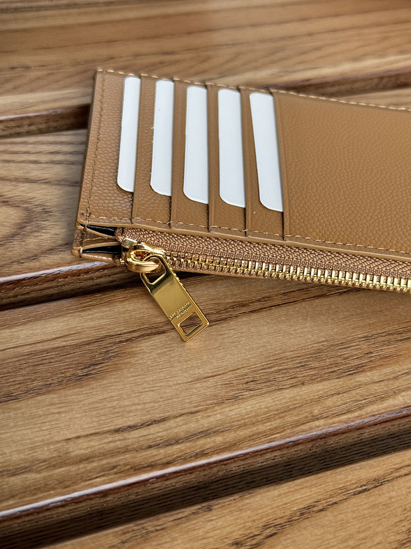 最高級サンローランスーパーコピー YSL モノグラム フラグメント ジップカードケース レディース DARK NATURAL 607915BOW012516 カーフスキンレザー ゴールド金具 - 画像 (4)