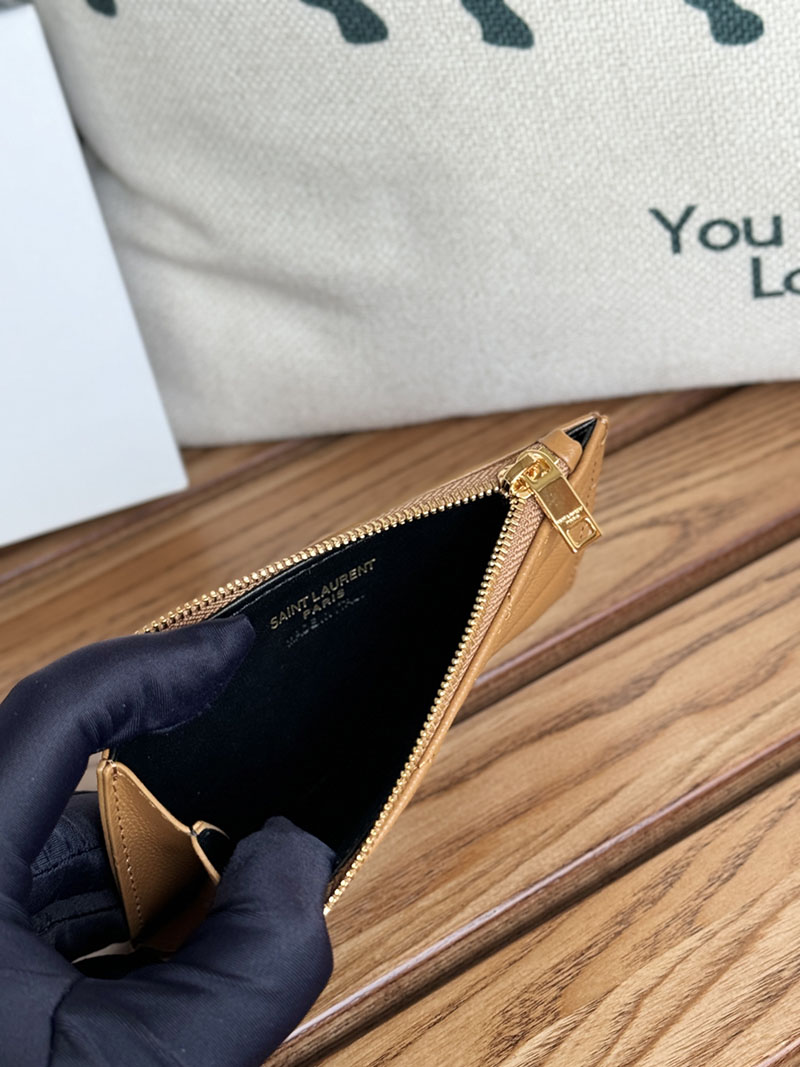 最高級サンローランスーパーコピー YSL モノグラム フラグメント ジップカードケース レディース DARK NATURAL 607915BOW012516 カーフスキンレザー ゴールド金具 - 画像 (3)