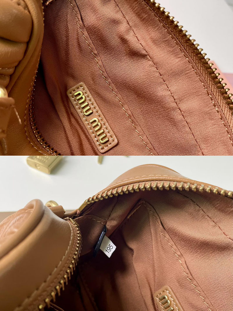 N品 MiuMiu ミュウミュウ アルカディ マテラッセレザー バッグ 5BB123_N88_F098L_V_YON キャメル ゴールド金具 激安優良店 - 画像 (2)