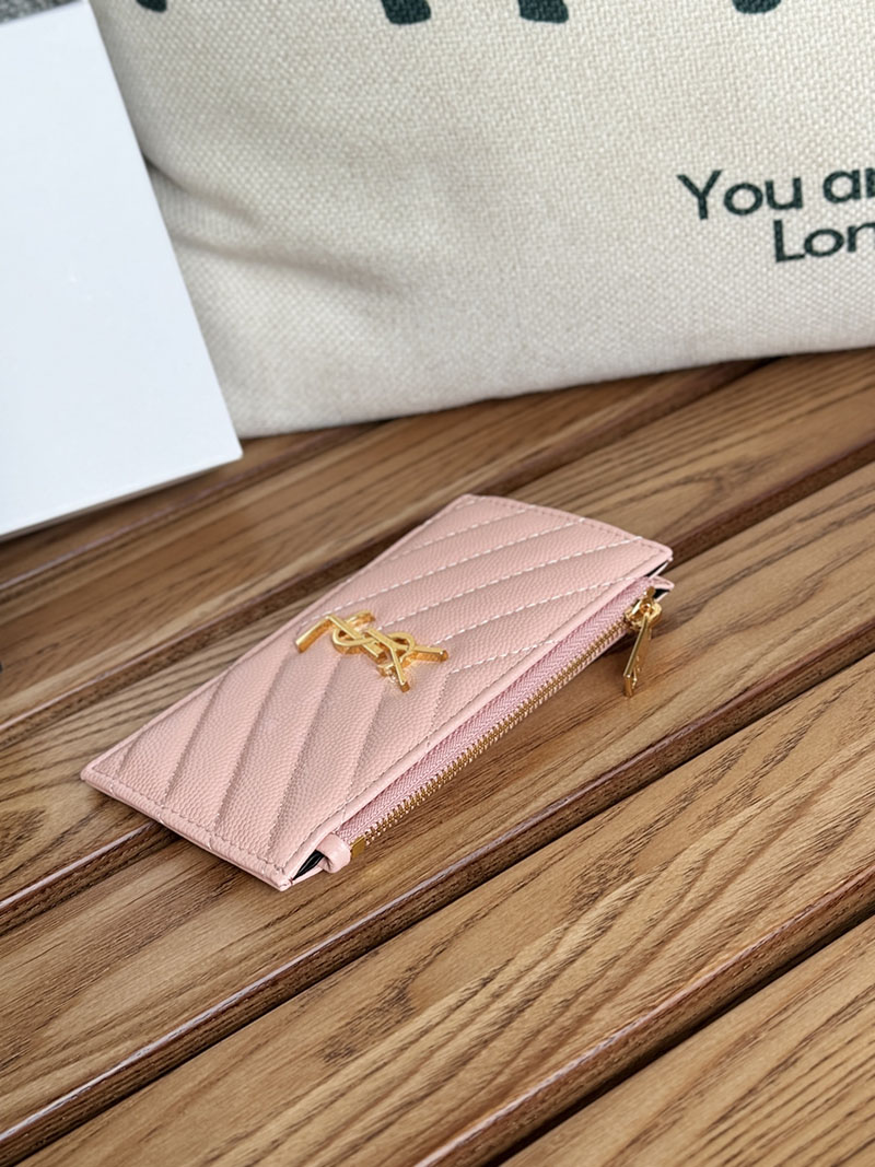 最高級サンローランスーパーコピー YSL モノグラム フラグメント ジップカードケース レディース ピンク 607915BOW015000 カーフスキンレザー ゴールド金具 - 画像 (8)