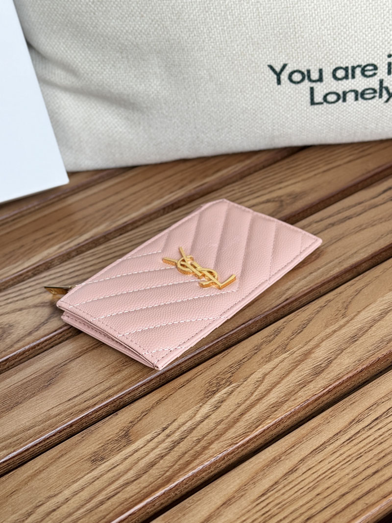 最高級サンローランスーパーコピー YSL モノグラム フラグメント ジップカードケース レディース ピンク 607915BOW015000 カーフスキンレザー ゴールド金具 - 画像 (7)