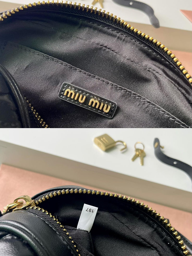 N品 MiuMiu ミュウミュウ アルカディ マテラッセレザー バッグ 5BB123_N88_F0002_V_YON ブラック ゴールド金具 激安優良店 - 画像 (2)