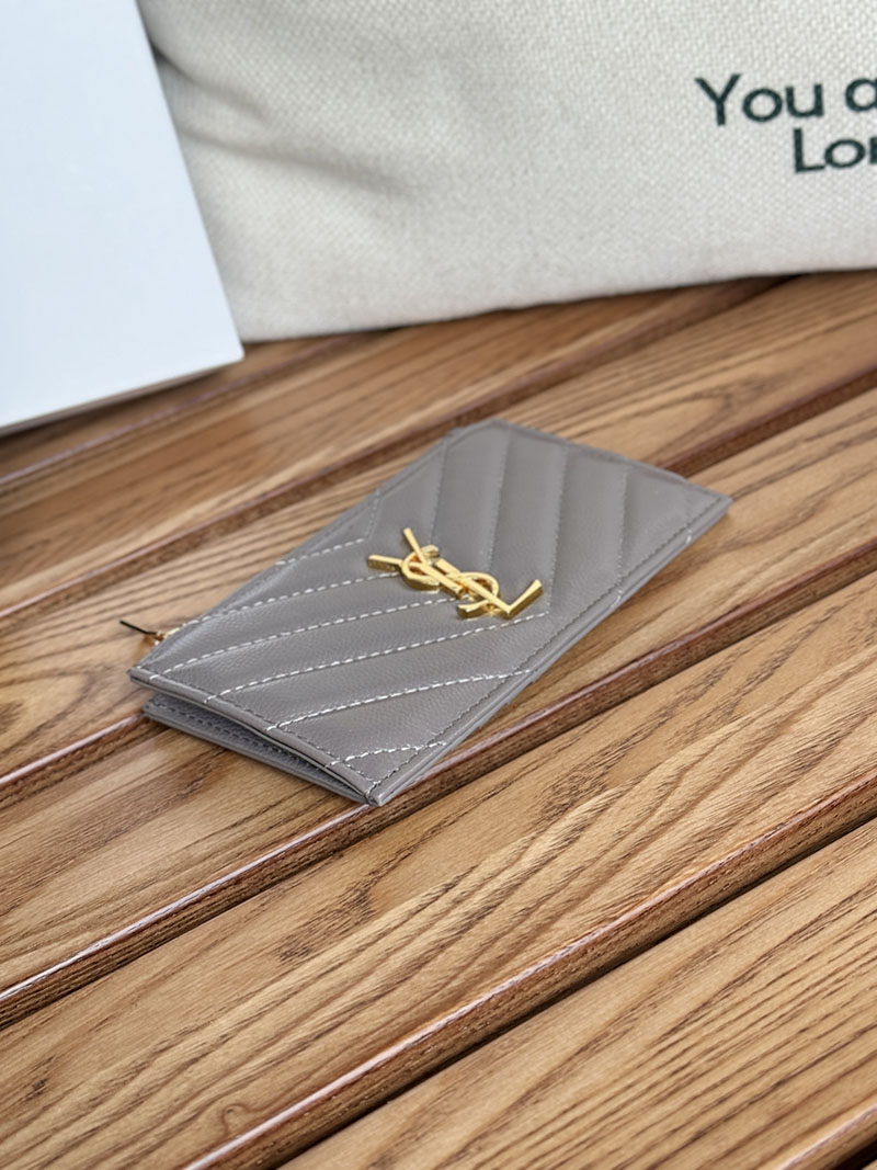 最高級サンローランスーパーコピー YSL モノグラム フラグメント ジップカードケース レディース フォグ 607915BOW011202 カーフスキンレザー ゴールド金具 - 画像 (7)