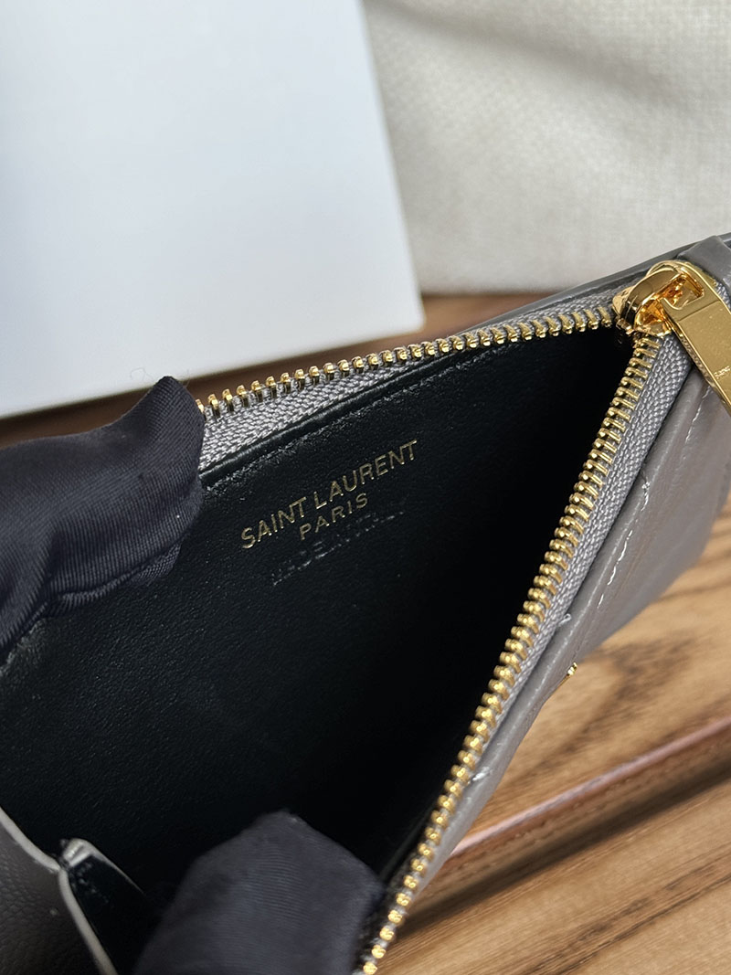 最高級サンローランスーパーコピー YSL モノグラム フラグメント ジップカードケース レディース フォグ 607915BOW011202 カーフスキンレザー ゴールド金具 - 画像 (3)