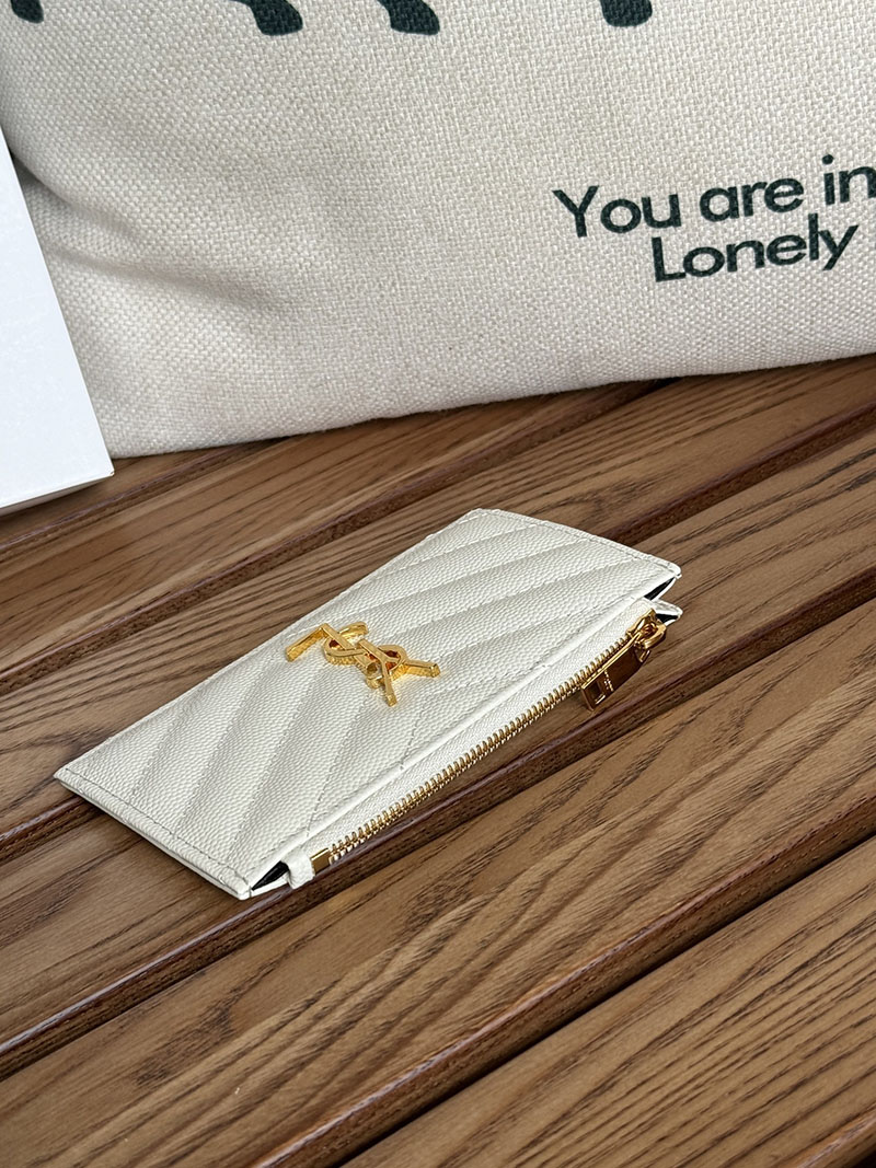 最高級サンローランスーパーコピー YSL モノグラム フラグメント ジップカードケース レディース オフホワイト 607915BOW019207 カーフスキンレザー ゴールド金具 - 画像 (8)