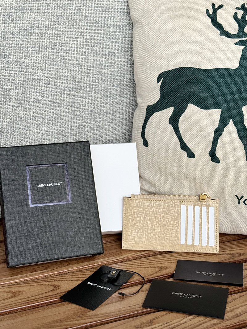 最高級サンローランスーパーコピー YSL モノグラム フラグメント ジップカードケース レディース DARK TOFFEE 607915BOW012646 カーフスキンレザー ゴールド金具 - 画像 (9)