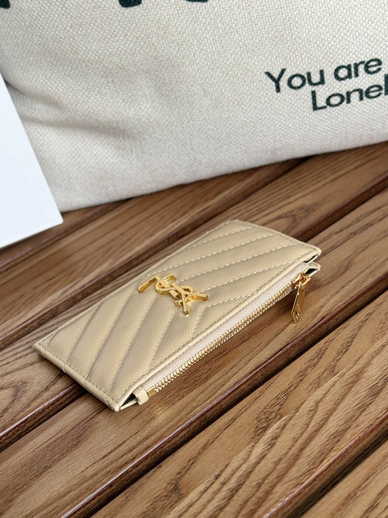 最高級サンローランスーパーコピー YSL モノグラム フラグメント ジップカードケース レディース DARK TOFFEE 607915BOW012646 カーフスキンレザー ゴールド金具 - 画像 (8)