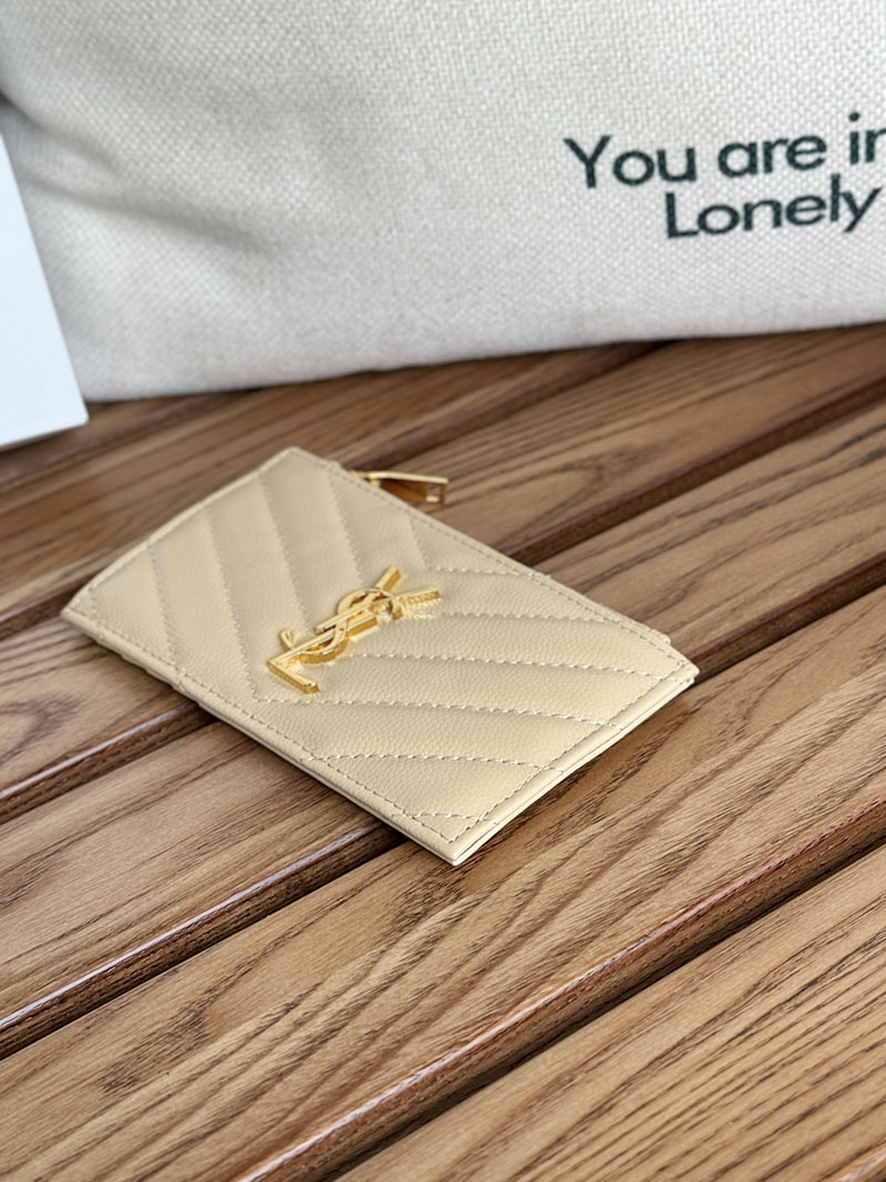最高級サンローランスーパーコピー YSL モノグラム フラグメント ジップカードケース レディース DARK TOFFEE 607915BOW012646 カーフスキンレザー ゴールド金具 - 画像 (6)