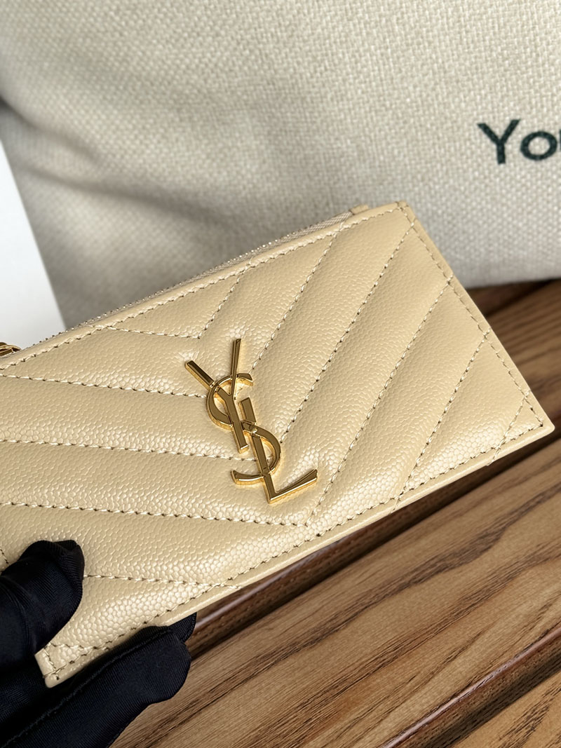 最高級サンローランスーパーコピー YSL モノグラム フラグメント ジップカードケース レディース DARK TOFFEE 607915BOW012646 カーフスキンレザー ゴールド金具 - 画像 (5)