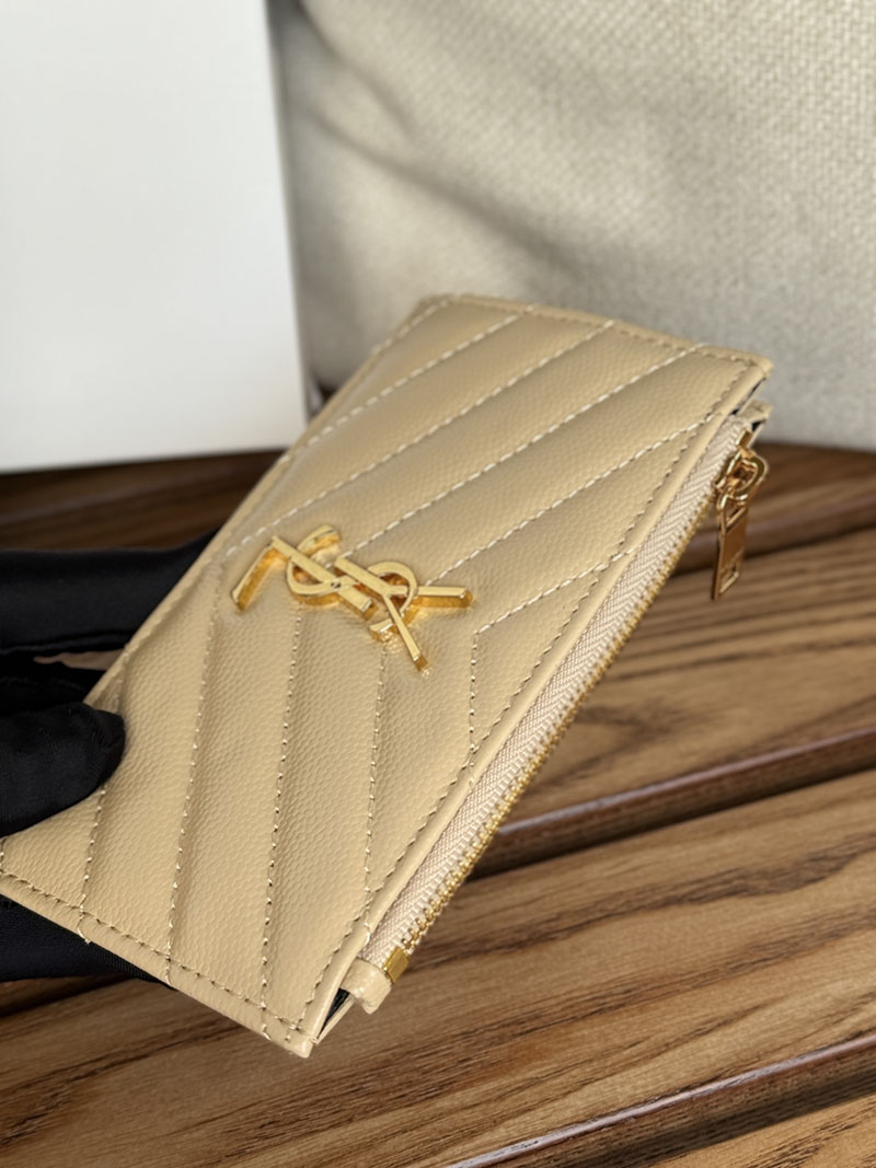 最高級サンローランスーパーコピー YSL モノグラム フラグメント ジップカードケース レディース DARK TOFFEE 607915BOW012646 カーフスキンレザー ゴールド金具 - 画像 (4)