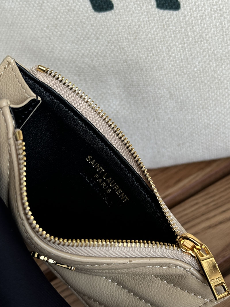最高級サンローランスーパーコピー YSL モノグラム フラグメント ジップカードケース レディース DARK TOFFEE 607915BOW012646 カーフスキンレザー ゴールド金具 - 画像 (2)