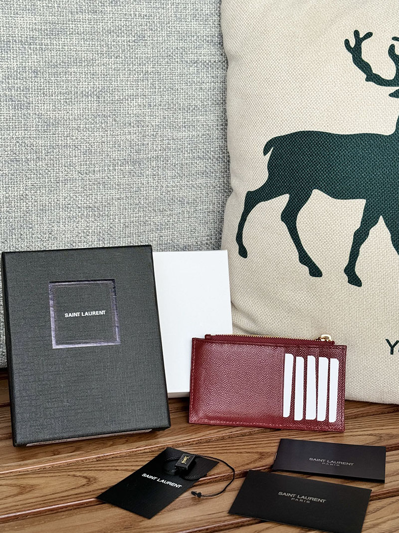 最高級サンローランスーパーコピー YSL モノグラム フラグメント ジップカードケース レディース ROUGE MERLOT 607915BOW016592 カーフスキンレザー ゴールド金具 - 画像 (9)