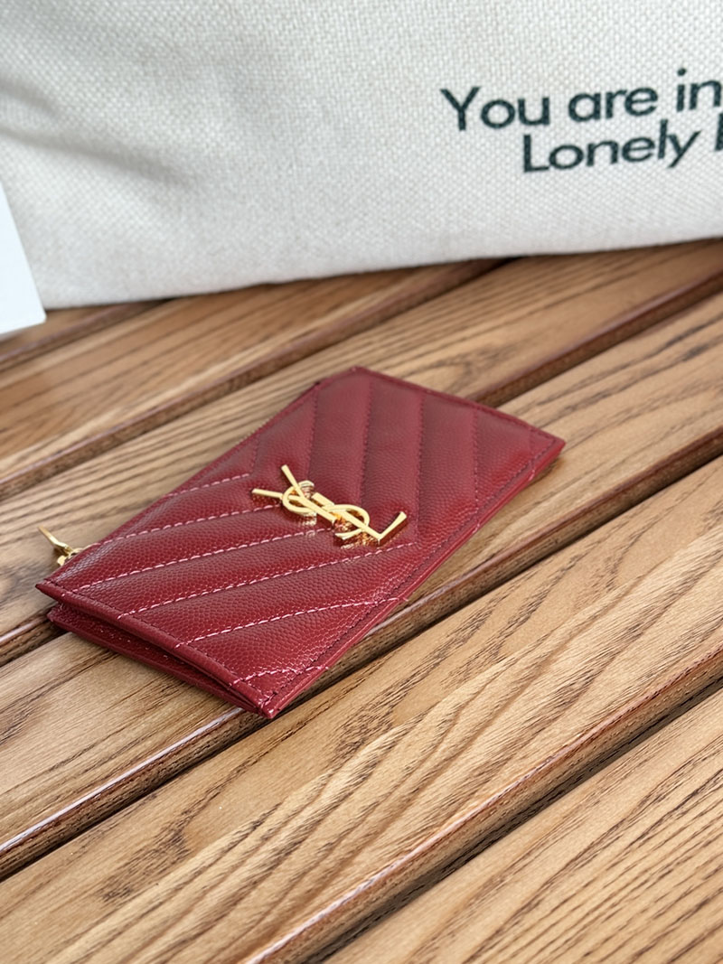 最高級サンローランスーパーコピー YSL モノグラム フラグメント ジップカードケース レディース ROUGE MERLOT 607915BOW016592 カーフスキンレザー ゴールド金具 - 画像 (7)
