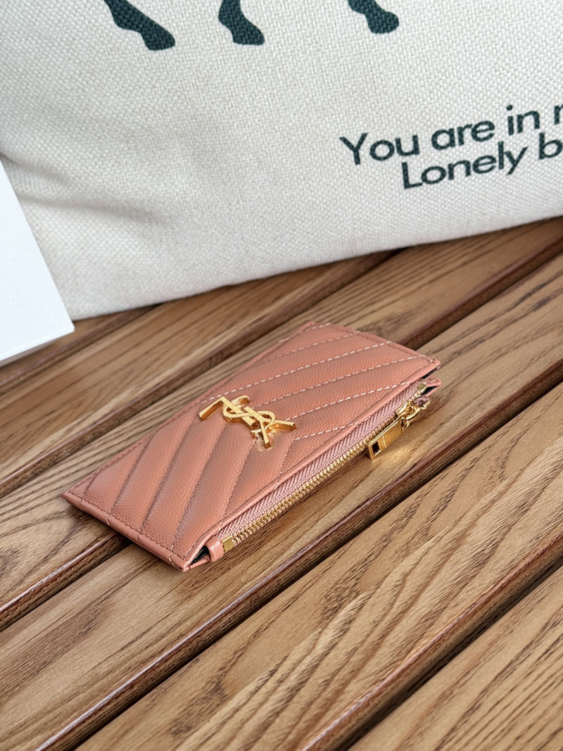 最高級サンローランスーパーコピー YSL モノグラム フラグメント ジップカードケース レディース PALE PINK 607915BOW016920 カーフスキンレザー ゴールド金具 - 画像 (8)
